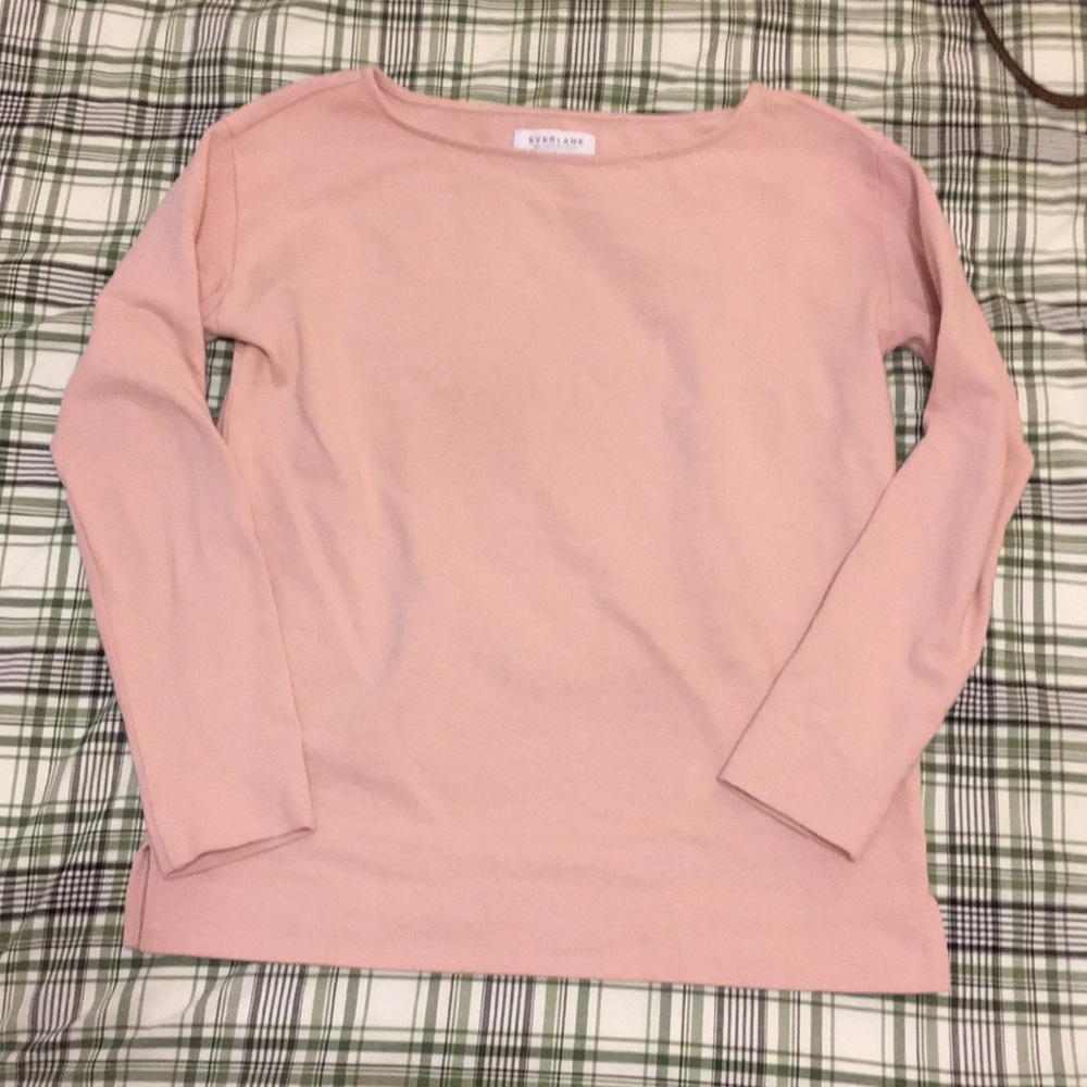 Everlane dusty pink boat neck sweatshirt